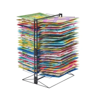 Modern Removable Shelves Art Drying Rack Carbon Steel Metal for Easy Assembly Powder Coated Stable Base Classroom Art