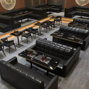 Modern Restaurant Bar Furniture Set Custom Size and Color Dining Table Chair Booth Sofa for Coffee Shop Restaurant Use