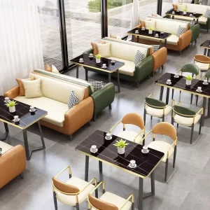 Modern Restaurant Cafe Hotel Furniture Booth Seating Sofa Restaurant Table and Chair Furniture for Coffee Shop