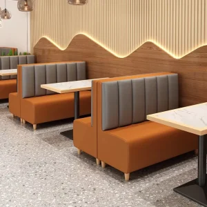 Modern Restaurant Cafe Lounge Solid Wood Booth Seating Chair Sofa Set for Hotel Home Bar