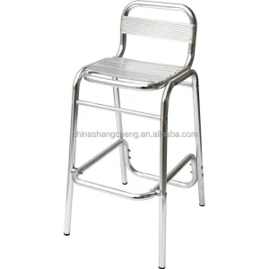 Modern Restaurant Dining Garden Pub Indoor Outdoor Metal High Stool Aluminium Bar Chair