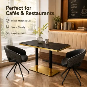 Modern Restaurant Dining Set with Marble Top Commercial Grade Frame Luxury Seating for Cafe Hotel Bistro Use