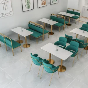 Modern Restaurant Dining Sets 4 Seat Sofa Booth Furniture Eco Friendly Durable for Hotel Mall School Living Room Factory