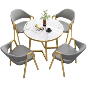 Modern Restaurant Dining Table and Chair Sets for Coffee Shops and Restaurants Durable Iron Frame 4 Seater