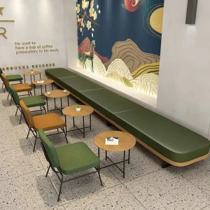 Modern Restaurant Furniture Milk Tea Dessert Beverage Bakery Cafe Shop Bench Corner Seating