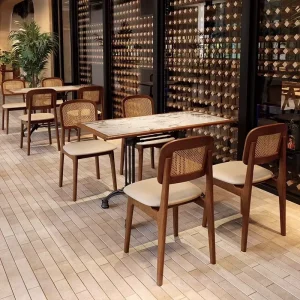 Modern Restaurant Furniture Set Cafe Dining Table and Chair Set for Restaurant and Bars Wooden Set