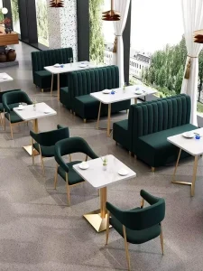 Modern Restaurant Furniture Set Commercial Grade Durable Plywood Dining Tables and Chairs for Cafe & Restaurant Use