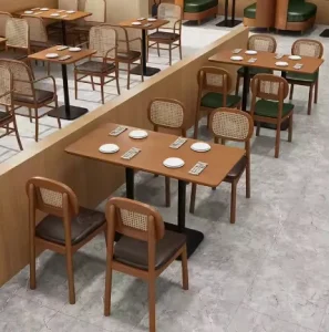 Modern Restaurant Furniture Set PU Leather Sofa Booth Dining Chair Table Park Use Commercial Fast Food Coffee Shop