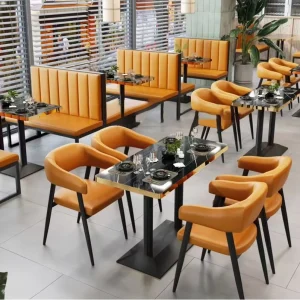 Modern Restaurant Furniture Set Restaurant Tables and Chair Dining Table Set Restaurant Booth Cafe Table and Chairs Iron Booth