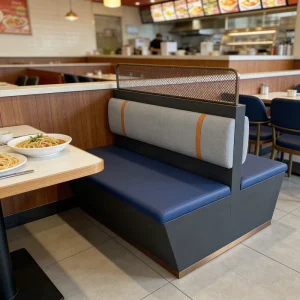 Modern Restaurant Furniture Set Stainless Steel Restaurant Booth Acrylic Decoration Restaurant Booth for Steakhouse Noodle Shop