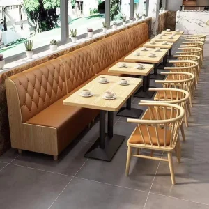 Modern Restaurant Furniture Sets Cafe Fast Food Wooden Dining Restaurant Table and Chair Set