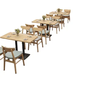 Modern Restaurant Furniture Sets for Coffee Shop Restaurant Use Panel Wood Booth Seating Sofa Dining Tables Chairs Set