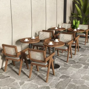 Modern Restaurant Sofa Set Solid Wood Chairs Cafe Booth Seating Custom Commercial Furniture Dining Renovation Hotel