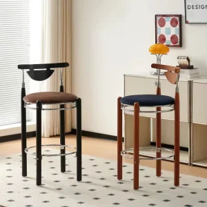 Modern Retro Wooden Bar Stool High Chair Home Furniture Kitchen Bar Chair