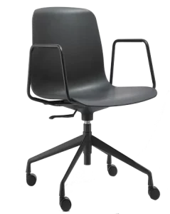 Modern Revolving Desk Chair with Nylon Base & Casters Fabric or PP Seating for Office & Meeting Room
