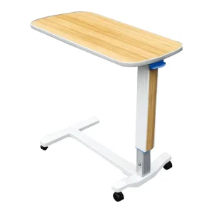 Modern Robust Simple Overbed Hospital Table Adjustable Height Steel Melamine Board Comfortable for Commercial Sickroom Use