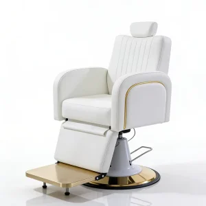 Modern Rotating Reclining Hair Salon Furniture Styling Chair Modern Luxury Gold Base Heavy Duty Electric Barber Chair