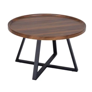 Modern Round Coffee Table for Home Office Cafe Hotel Iron Base Wood Top for Dining School Nordic Style Furniture for Living Room