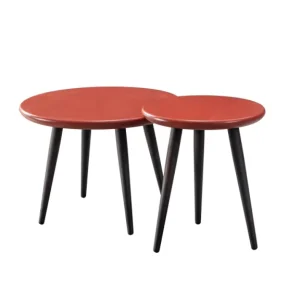 Modern Round Coffee Table with Wood Panel Top Durable Design for Living Room & Hotel Use