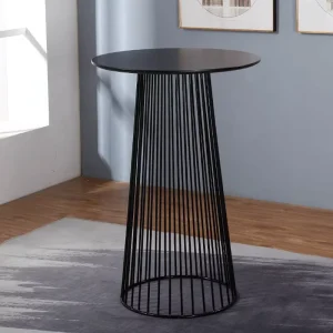 Modern Round Metal Leg High Legged Durable Table for Business Negotiation Reception Gold plated Light Luxury Bar Table