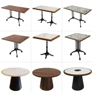 Modern Round Solid Wood Durable Table Restaurant and Chair Set for Restaurants and Coffee Shops