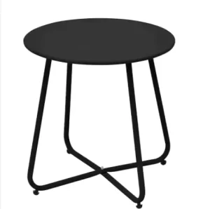 Modern Round Steel Patio Garden Table Small Iron Coffee Table for Outdoor Side Table for Living Room Bistro Balcony