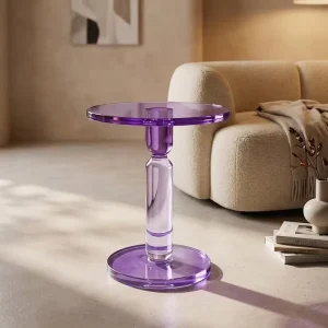 Modern Round Transparent Gradient Acrylic Coffee Table Living Room Furniture with Elegant Glass Material for Home Use