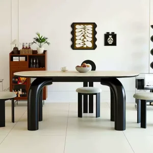 Modern Round Wooden Dining Table Set Home and Commercial Furniture for Coffee Shops Malls Cafes Restaurants