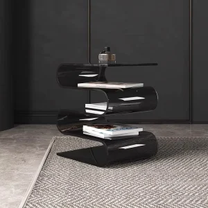 Modern S Shaped Acrylic Side Table Magazine Rack Nordic Minimalist Sofa End Table for Living Room Bedroom