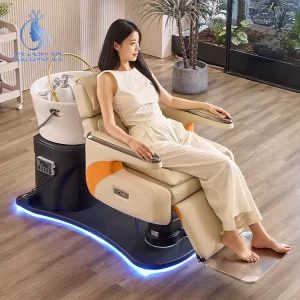 Modern Salon Adjustable Reclining Rotating Thai Massage Head Spa Shampoo Washing Chair