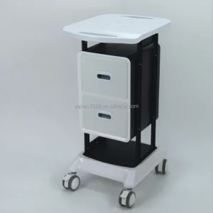 Modern Salon Cart Trolley with Wood and Metal Construction for Hotels and Hospitals