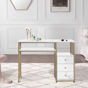 Modern Salon Furniture Nail Desk and Chair Manicure Table Equipment Professional Marble Nail Table