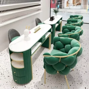 Modern Salon Furniture Nails Desk and Chair Furniture Manicure Table Equipment Professional Marble Nail Tables