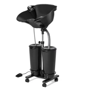 Modern Salon Shampoo Chair Adjustable Footrest Electric Stainless Steel ABS Construction for Barber Shop Beauty Salon Use
