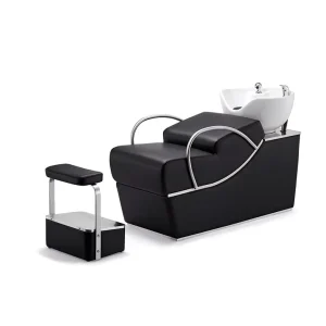 Modern Salon Sink Shampoo Chair Portable Barbershop Hair Washing Gold Bed Ceramic Basin for Spa Barbers