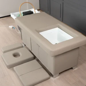 Modern Salon Spa Leather Water Circulation Multi-functional Hair Washing Massage Chair Pedicure Shampoo Bed for Barber Shop