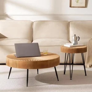 Modern Scandinavian Style Durable Eco-Friendly Coffee Table for Living Room Simple Elegant Solid Wood Furniture