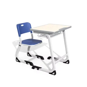 Modern School Classroom Furniture Steel MDF Comfortable Single Student Reading Writing Desk and Chair for Kids