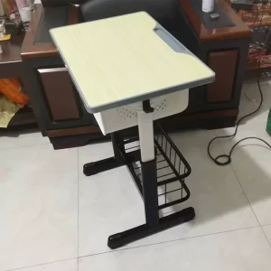 Modern School Desk and Chair Set Comfortable Adjustable Height School Table with Drawer