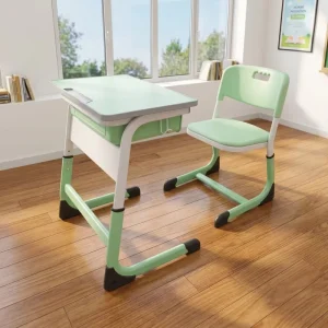 Modern School Furniture Desk and Chair Set Comfortable Metal and Wood Design for College Student Study Classroom 70*50cm