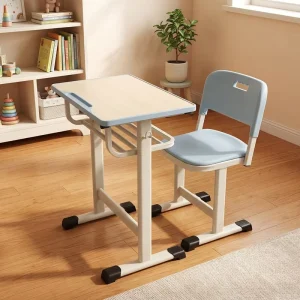 Modern School Furniture Desk and Chair Set Comfortable Metal and Wood Design for College Student Study Classroom Table Chair