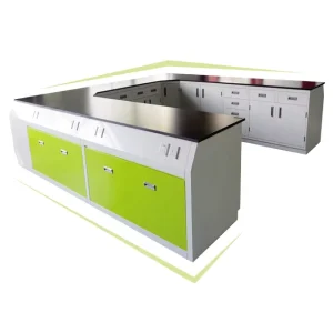 Modern School Furniture Lab Chemical Worktop Workbench Made of Durable Metal With Steel Cabinet