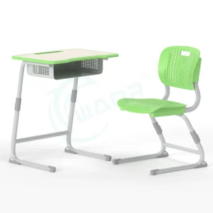 Modern School Furniture Set Philippine Classroom Student Desk and Chair Metal and Plastic Wood Design Style