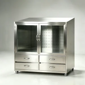 Modern School Heavy Duty 304 Stainless Steel 4 Drawer Instrument Storage Cabinet Pegboard Drawer Shelf Mobile Laboratory Tool