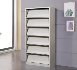 Modern School Library Furniture Bookshelves Steel Periodical Rack Metal Display Bookshelf for Library Office School