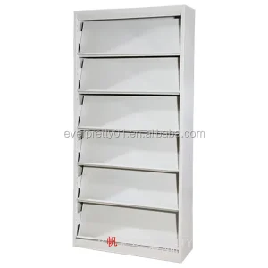 Modern School Library Furniture Metal Iron Cube Book Rack Single Side Magazine Rack for Supermarket & Hospital Use