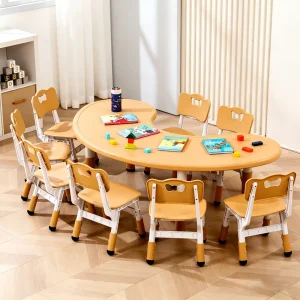 Modern School U Shaped Preschool Table Chair Set for Kids Early Learning in Kindergarten & Daycare