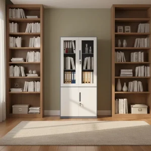 Modern School Use 2 Door Steel Lockable Filing Cabinet Eco-Friendly Space Saving Office Storage