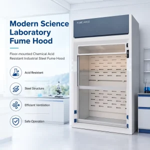 Modern Science Laboratory Floor mounted Chemical Acid Resistant Fume Cupboard Industrial Steel Fume Hood