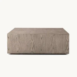 Modern Sculptural Curves Design Luxury Living Room Plinth Coffee Table Solid Wood Frame